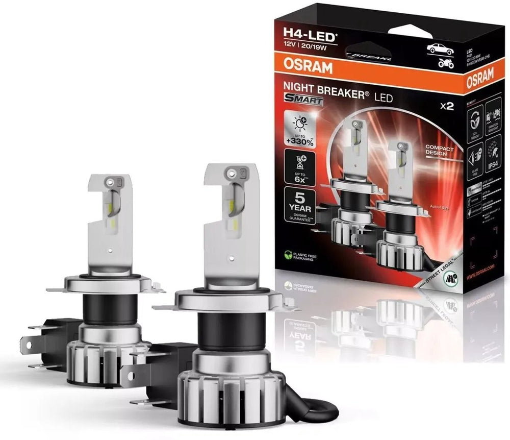 Osram h4 night breaker led smart ( set ) street-legal plug play cool white 6000k +330% 64193dwnbsm