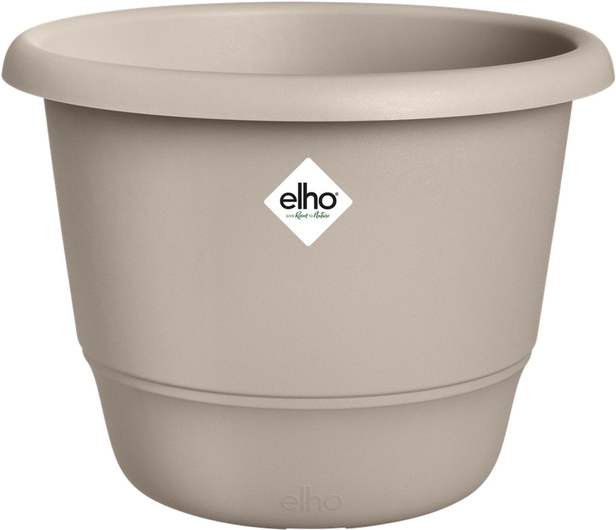 Elho amiga rond 40 - bloempot voor binnen buiten - 100% gerecycled plastic - ø 39.0 x h 29.3 cm - paddenstoel beige