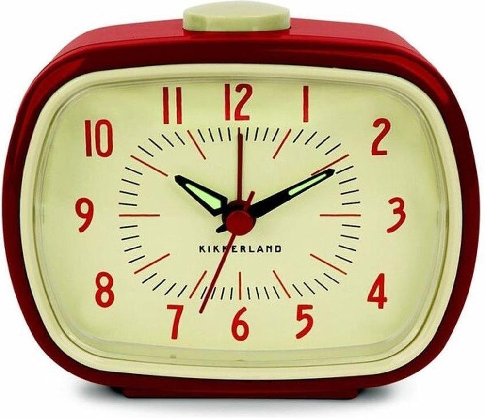Kikkerland retro wekker rood - classic alarm clock - vintage - slaapkamer accessoire