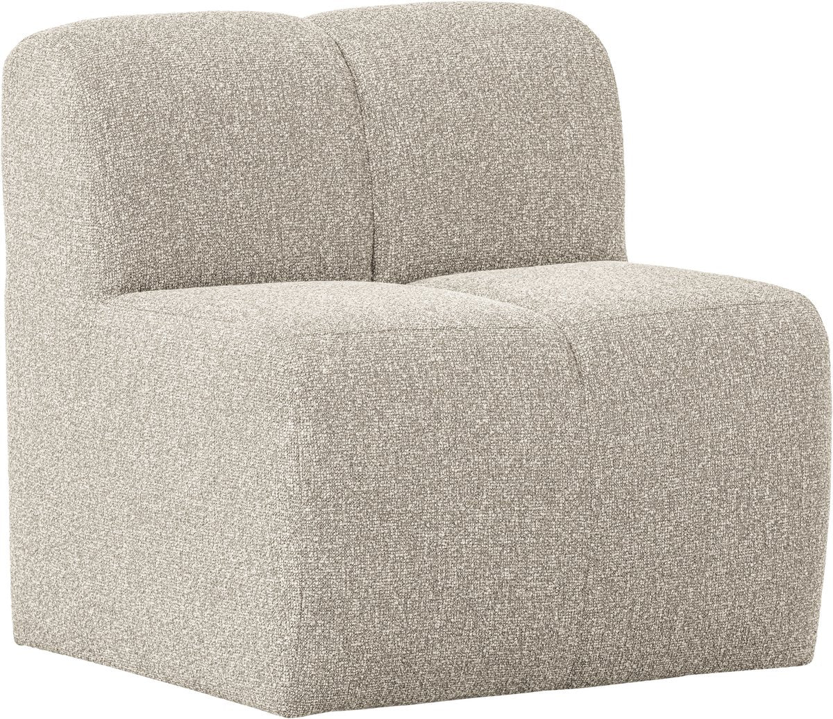 Woood mojo eetbankje 84cm met rugleuning - bouclé - beige melange