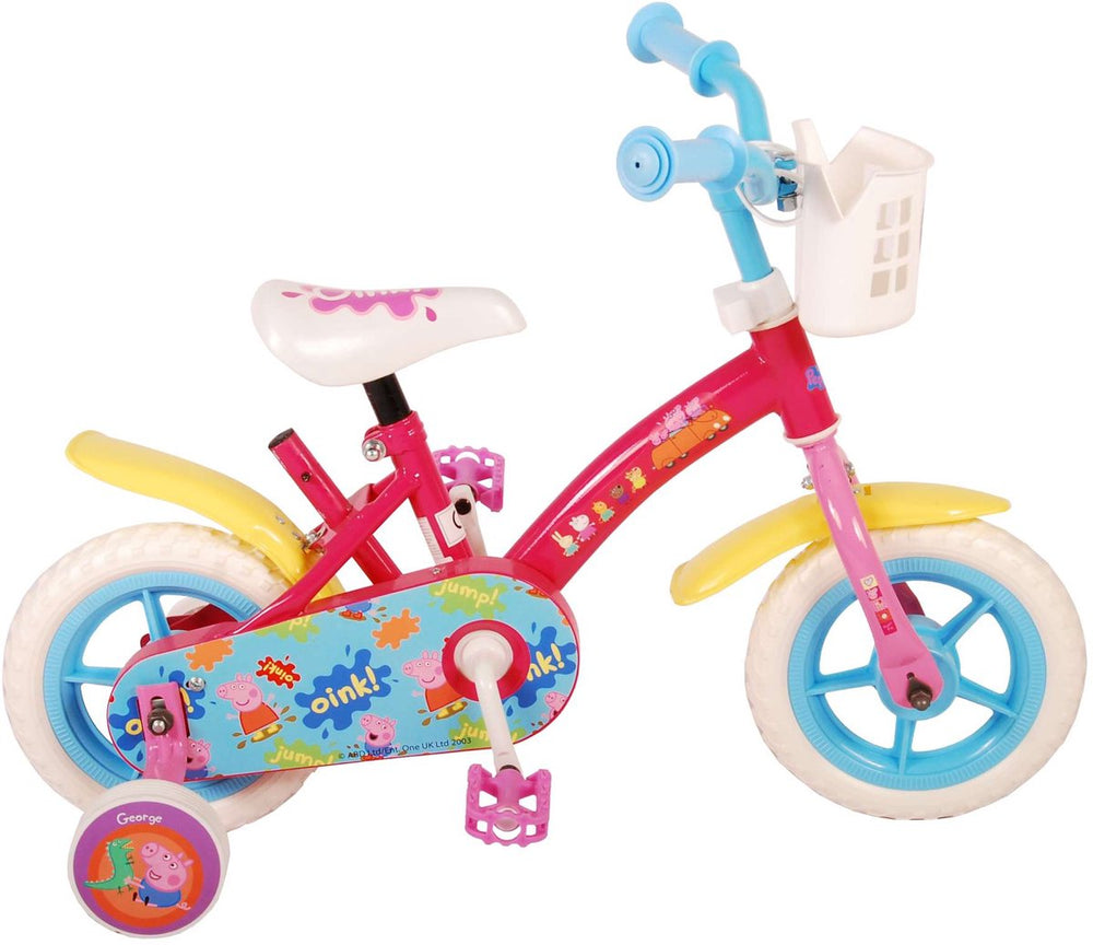 Vélo pour enfants Peppa Pig - Filles - 10 pouces - Rose Bleu - Go-getter