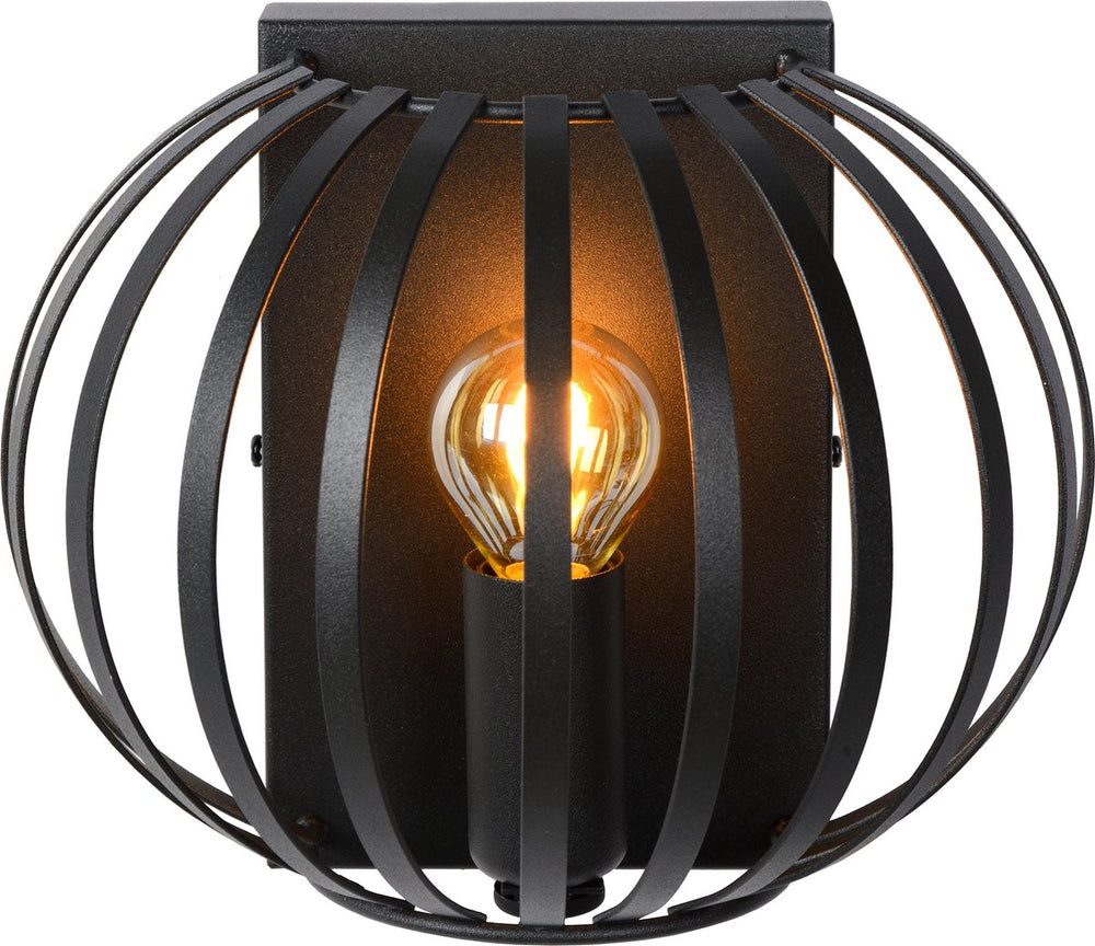 Lucide manuela - wandlamp - 1xe14 - zwart