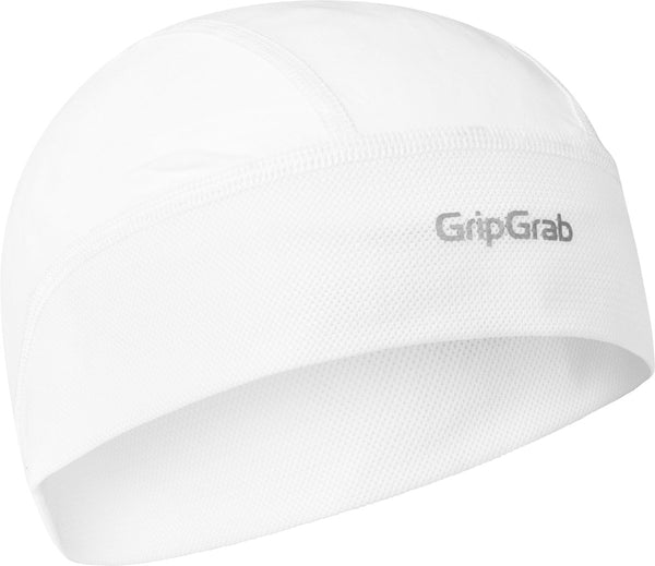 Gripgrab - upf 50+ lightweight zomer fiets helmmuts uv bescherming fietsmuts skull cap - unisex - wit one size