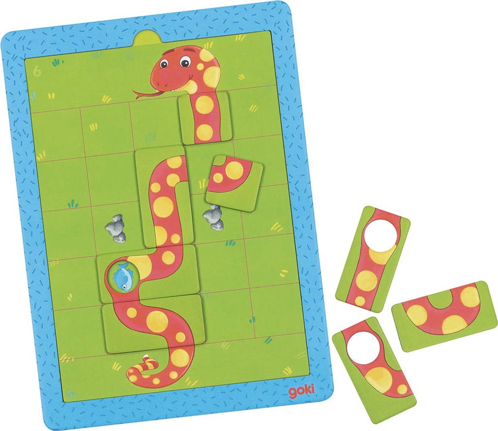 Goki magneetspel - hongerige slangen - 20x27,5cm - 31 delen - 3 jaar