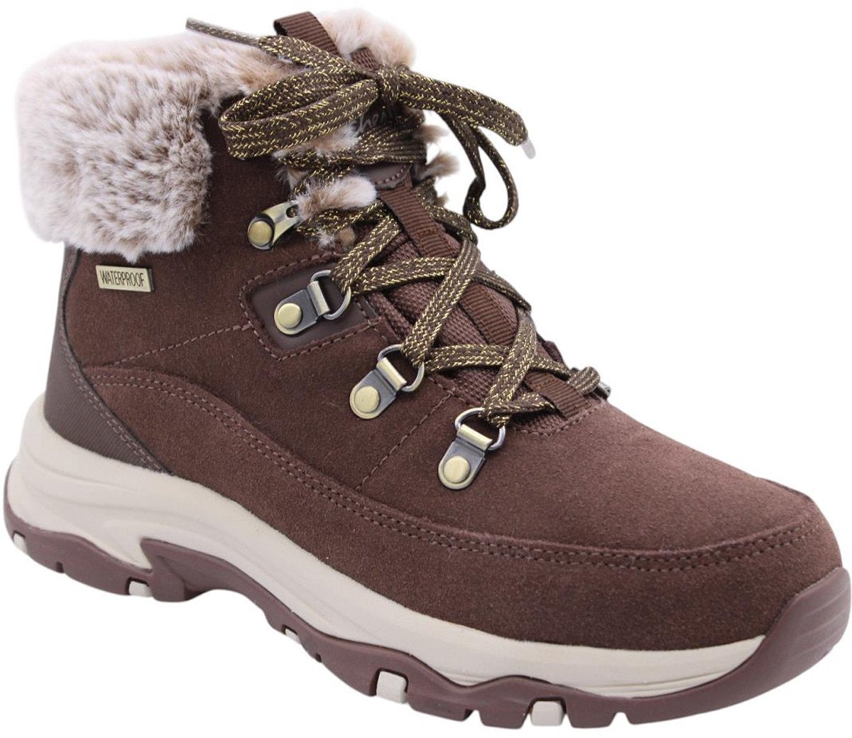 Skechers dames trego snow worries 167882 choc waterdichte laarzen