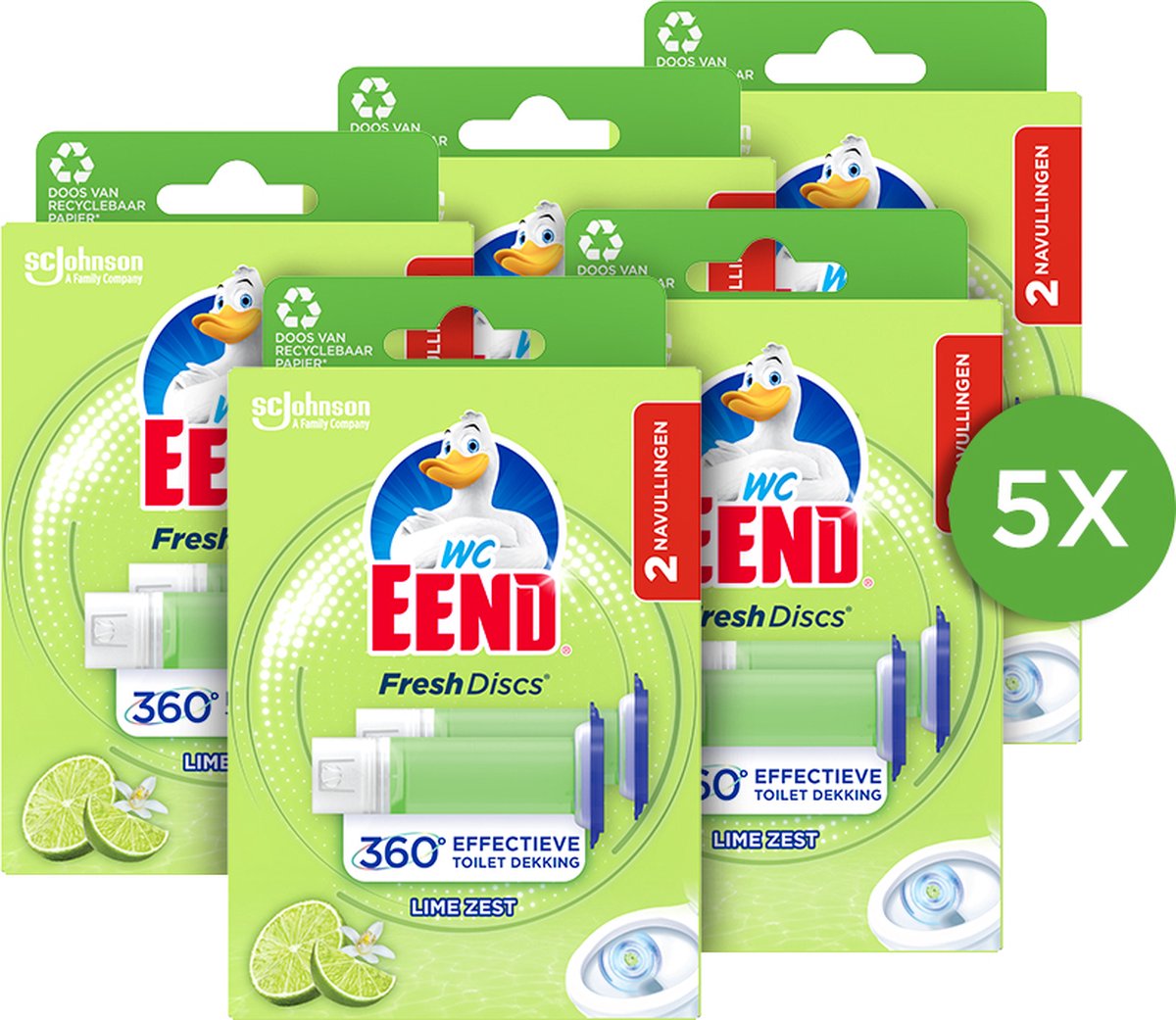 Wc-eend fresh discs navul duo lime zest