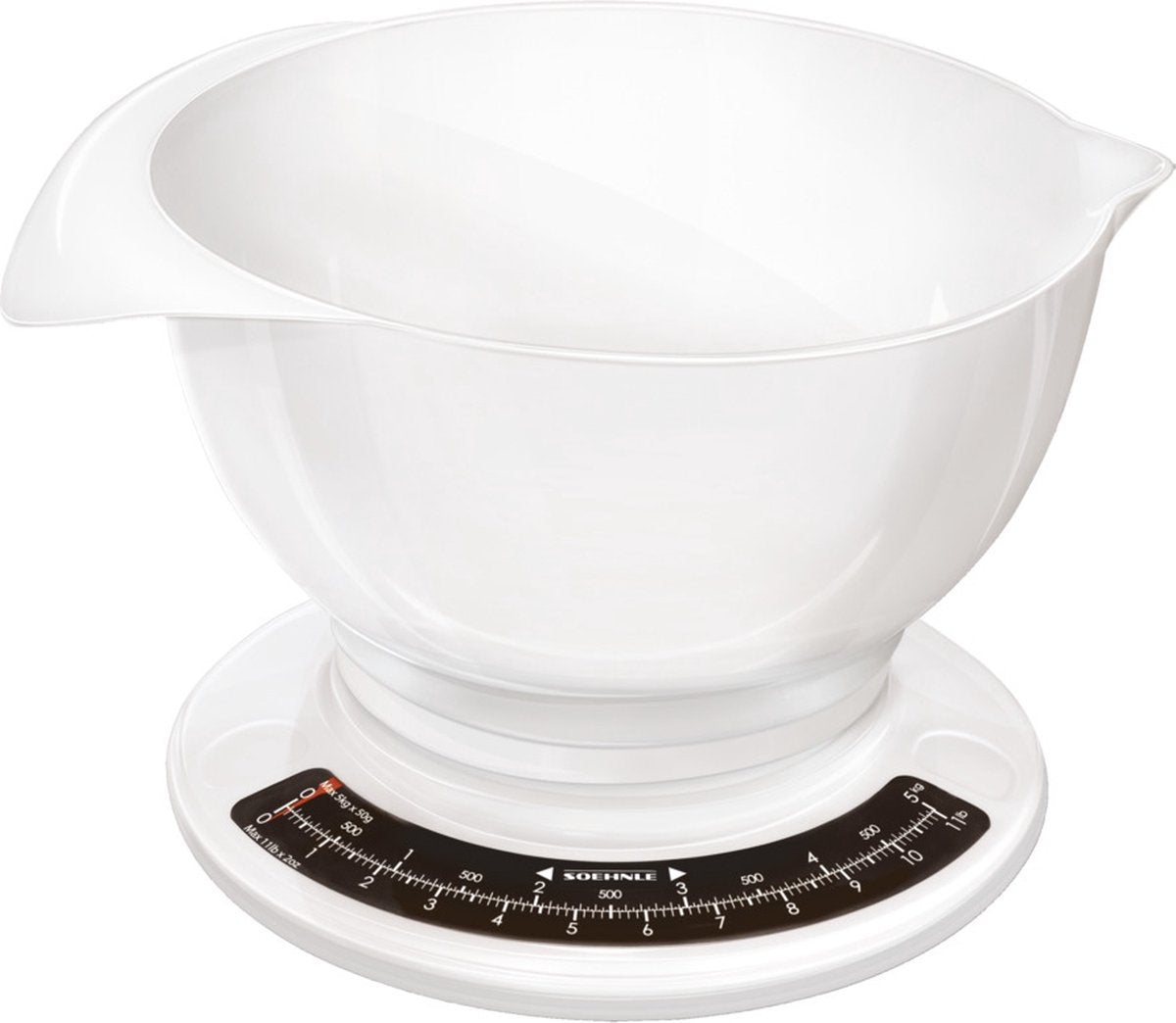 Soehnle 65054 culina pro analoge keukenweegschaal met mengkom 2,5l wit