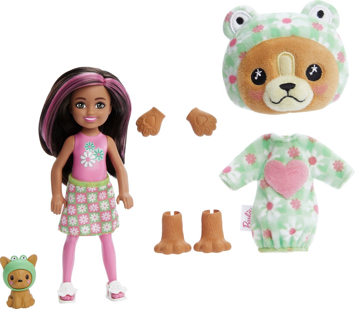 Barbie cutie reveal pop - 13,9 cm - hond kikker - pop