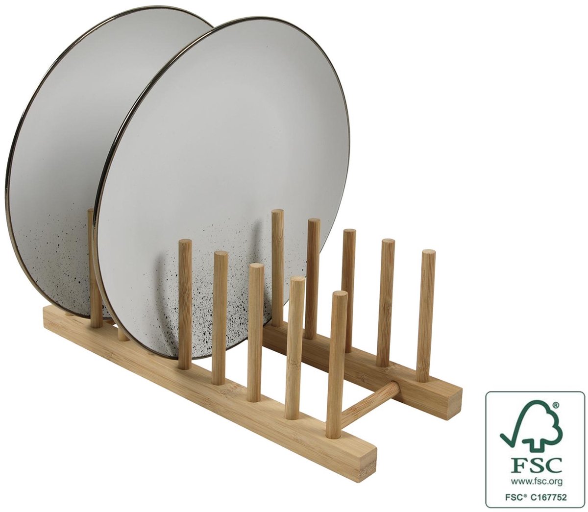 Merkloos sans marque bordenrek - 32,5x12x11,5 cm - fsc - bamboe