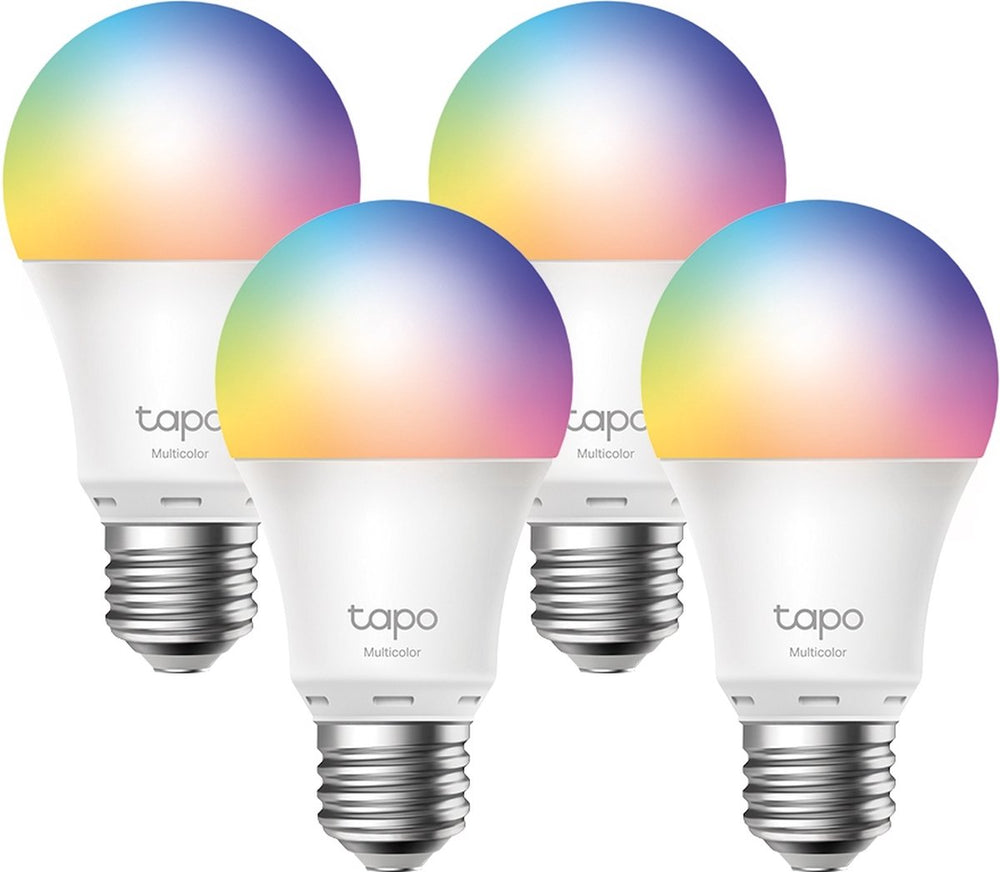 Tp-link tapo l530e slimme ledlamp e27 - grote fitting - wit kleur - wifi - 4-pack