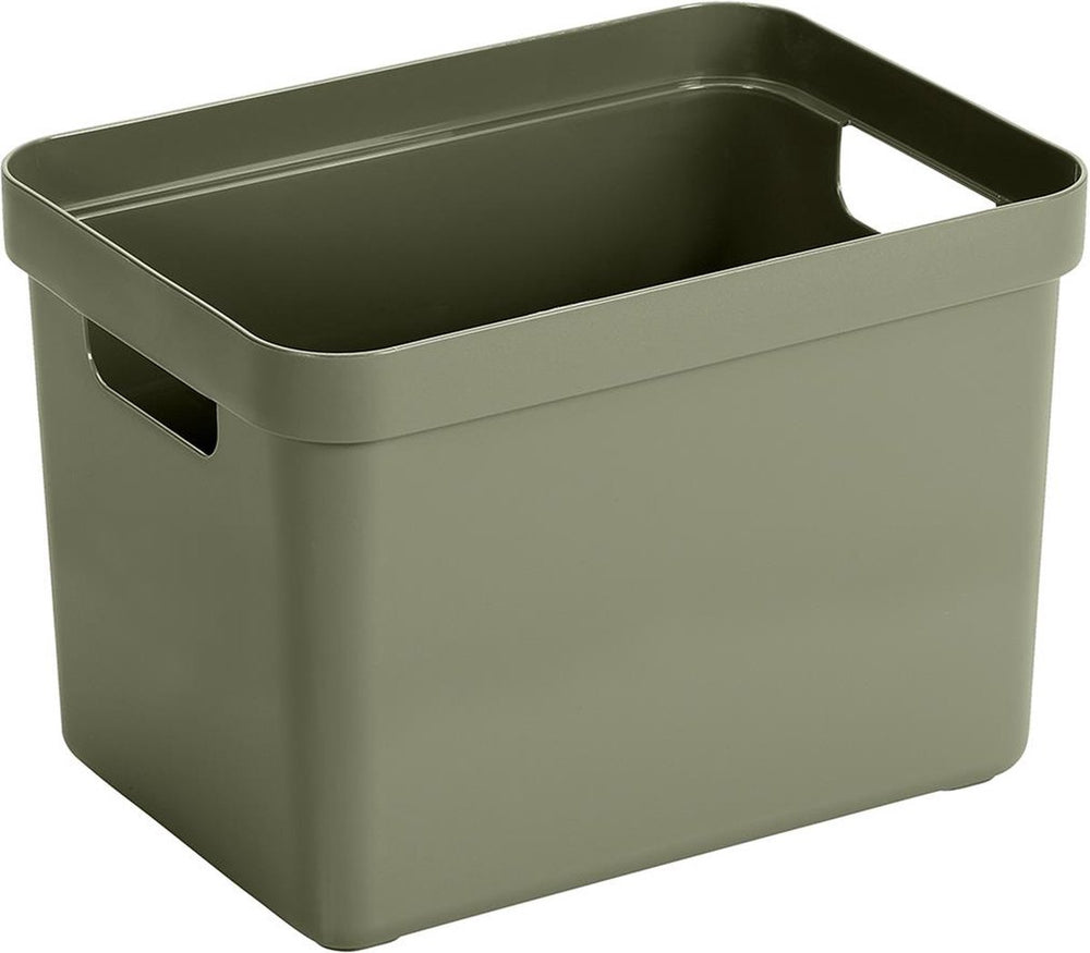 Sunware sigma home opbergbox 18l - 35x24.6x24.3 cm - donkergroen