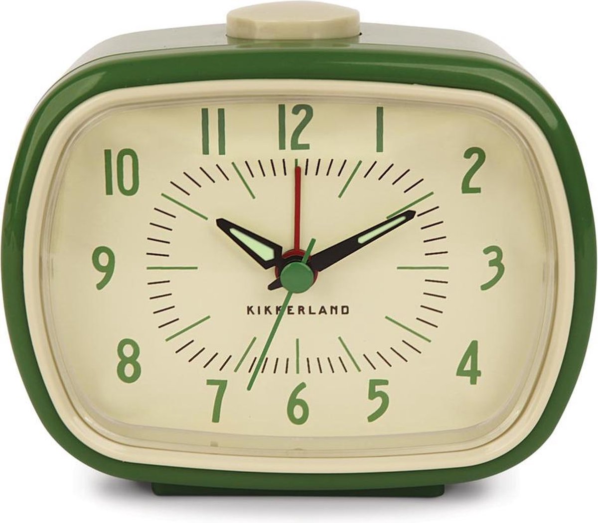 Kikkerland vintage retro wekker groen - classic alarm clock - slaapkamer accessoire - klassiek ontwerp