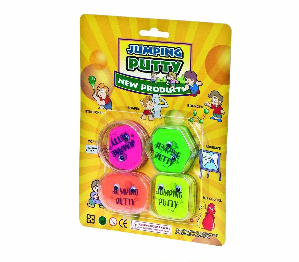 Stuiter stopverf gekleurd, set van 4