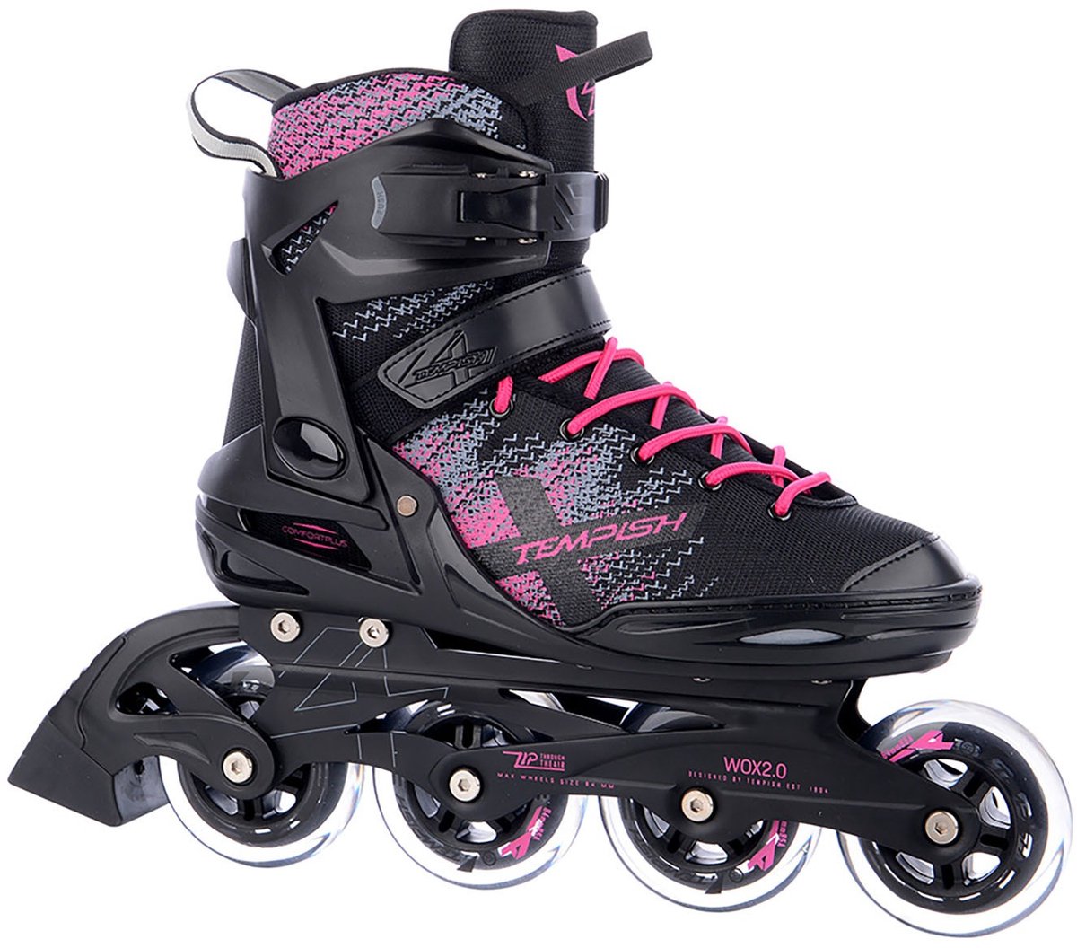 Tempish wox 2.0 84 lady inline skates black pink 38
