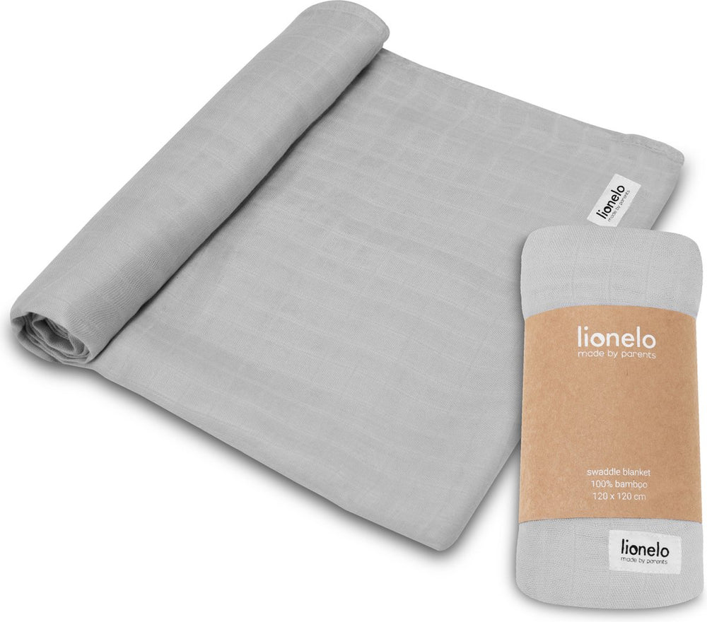 Lionelo bamboo swaddle - inbakerdoek babydeken 120x120 cm - 100% bamboe katoen - antibacterieel, schimmelwerend hypoallergeen - thermoregulerend - wasbaar - zacht ademend - voor gevoelige huid