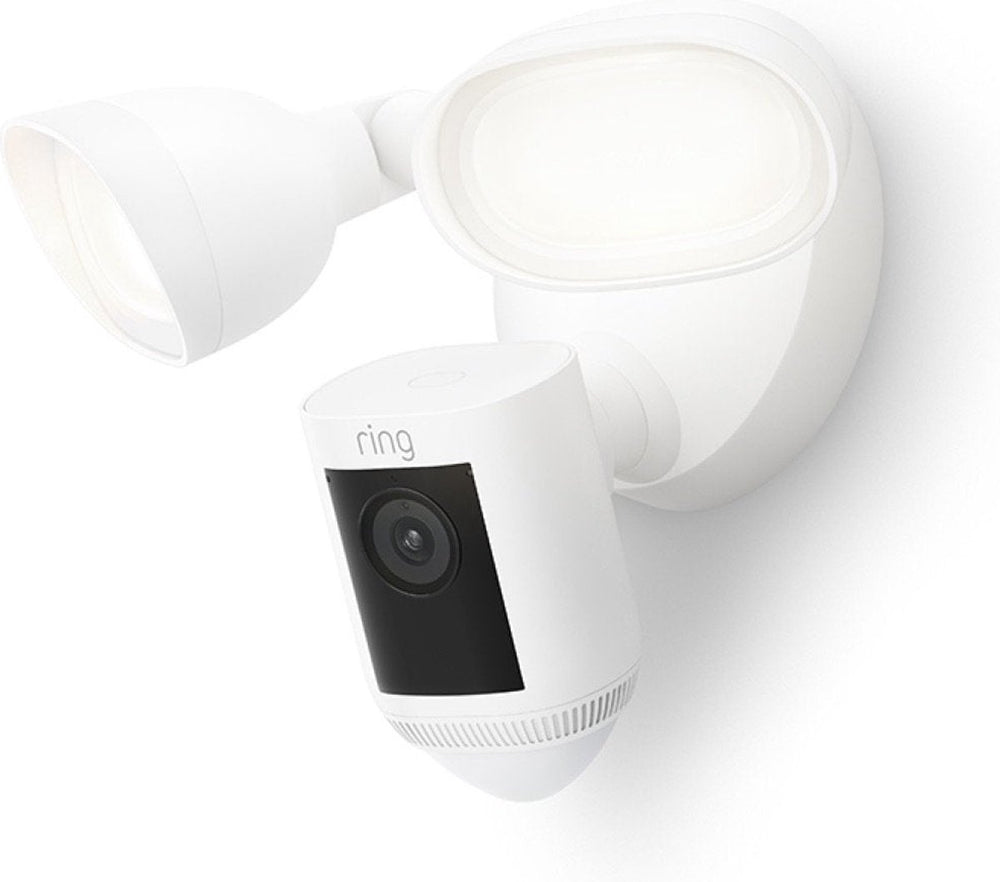 Ring floodlight cam wired pro - ip-beveiligingscamera - buiten - met schijnwerpers - wit