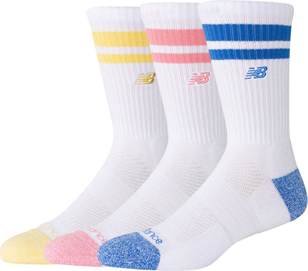 New balance active lifestyle sock striped crew sock 3 pack unisex sportsokken - blue bird 38-42