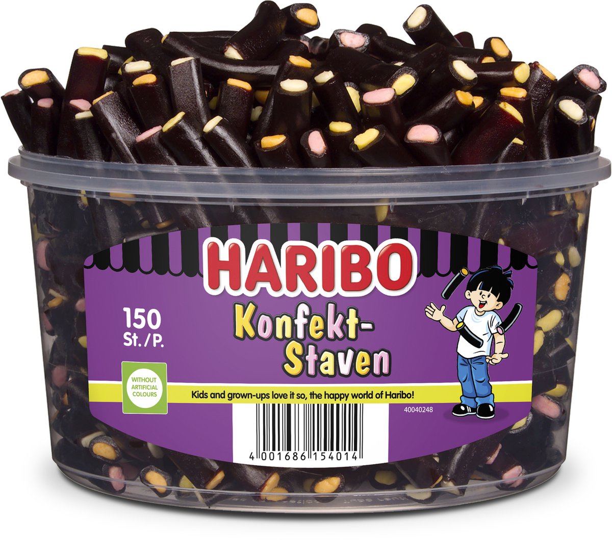 Haribo konfektstafen - drop met vulling - 150 stuks silo