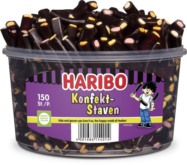 Haribo drop konfekt-staven (150 stuks)