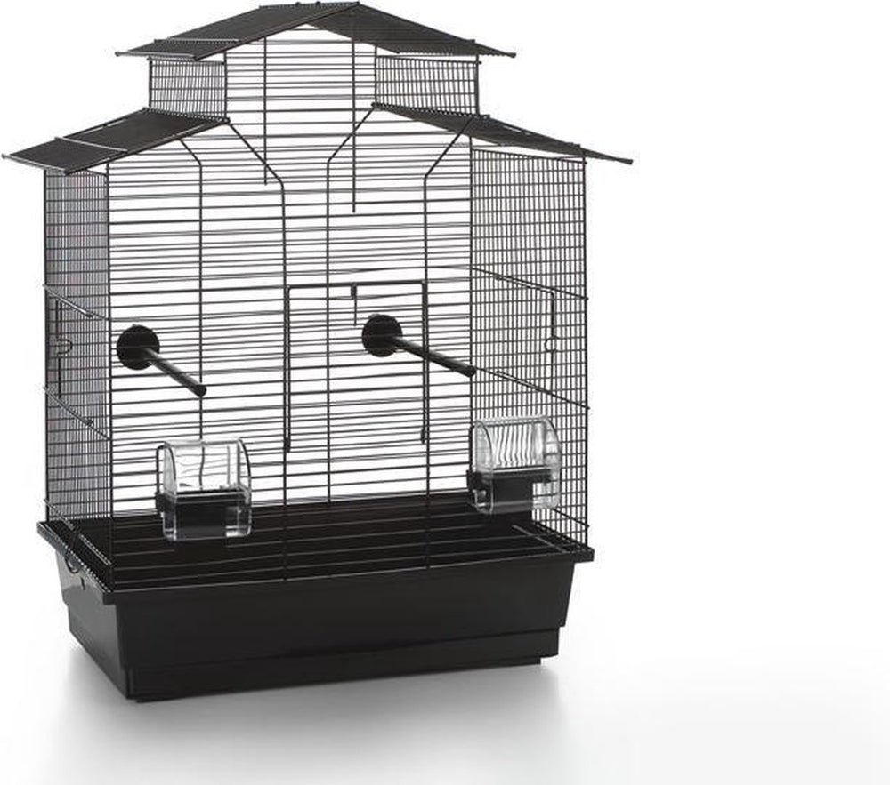 Beeztees iza 2 pagode - vogelkooi - zwart - 45x28x59,5 cm