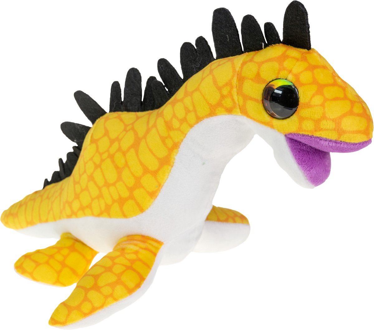 Lumo stars tactic - pluche - knuffeldino plesiosaur - 24 cm - zacht pluche - grote ogen - fins design - fantasiespel - inclusief app met spelletjes