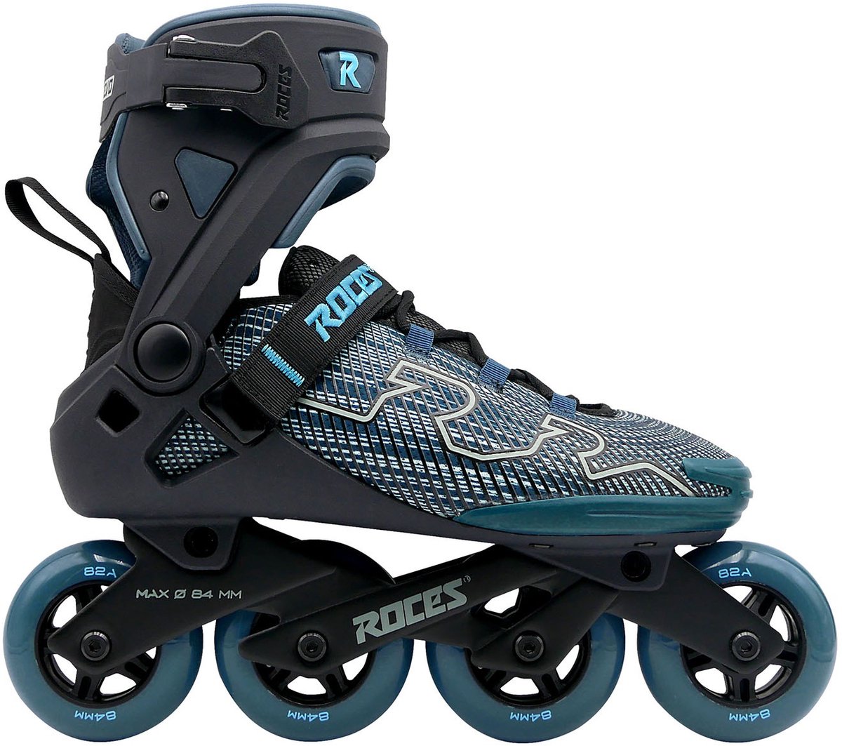Roces r-evo 84 skeelers – 84mm – softboot – extra comfort stabiliteit – heel lock easy entry – abec-7 – fitness inline skates – heren dames – zwart groen – maat 39