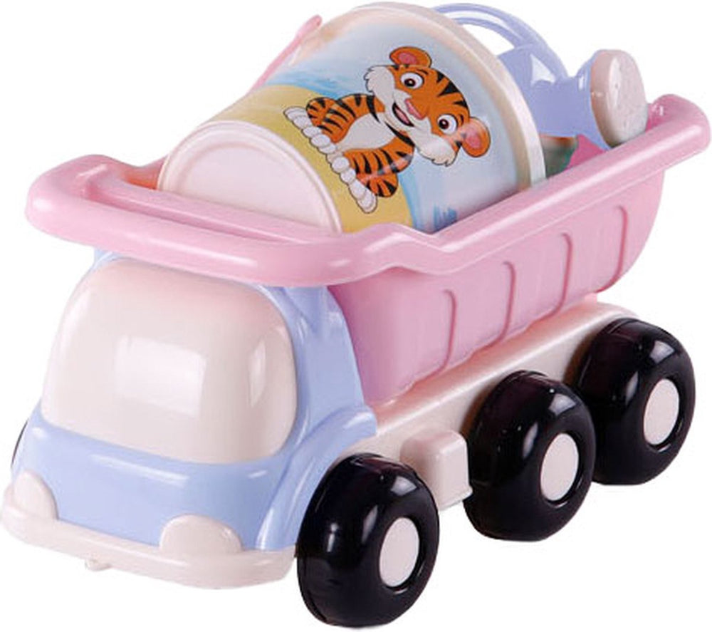 Cavallino strandkiepwagen met emmerset roze, 5dlg.