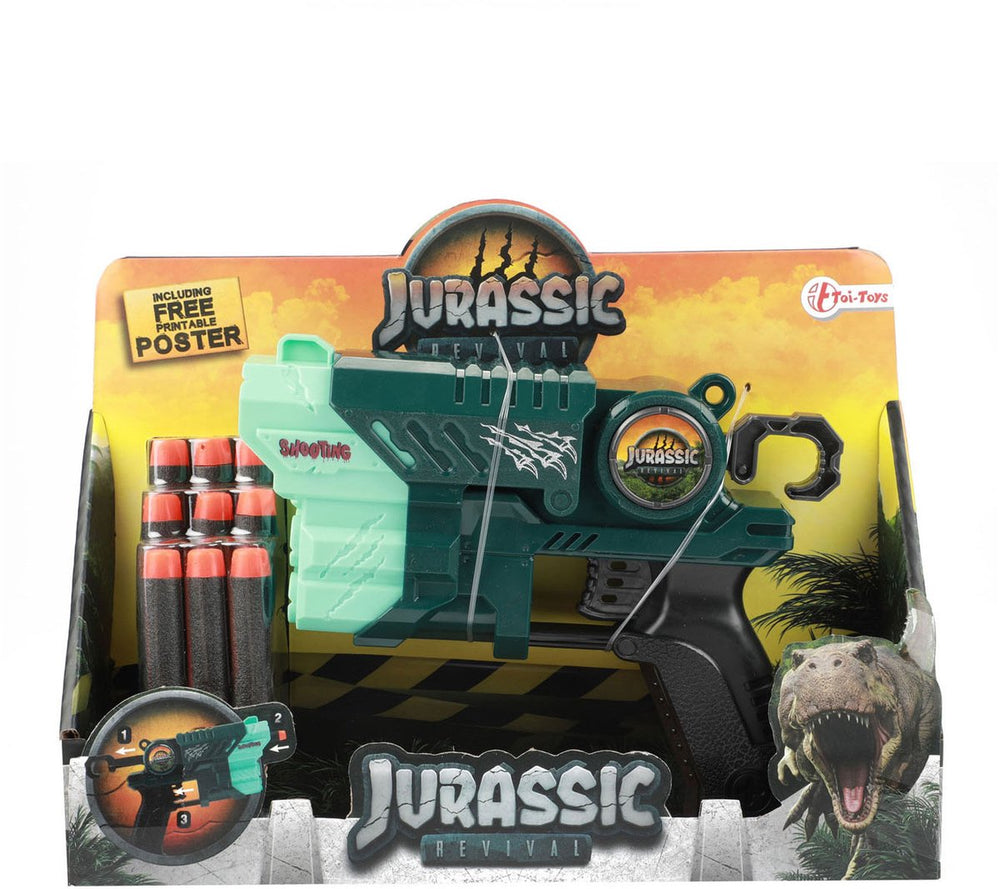 Toi-toys jurassic revivial pistool dino met foam pijlen