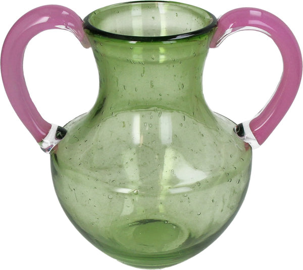 Hd collection vaas glas groen 21x16x21cm