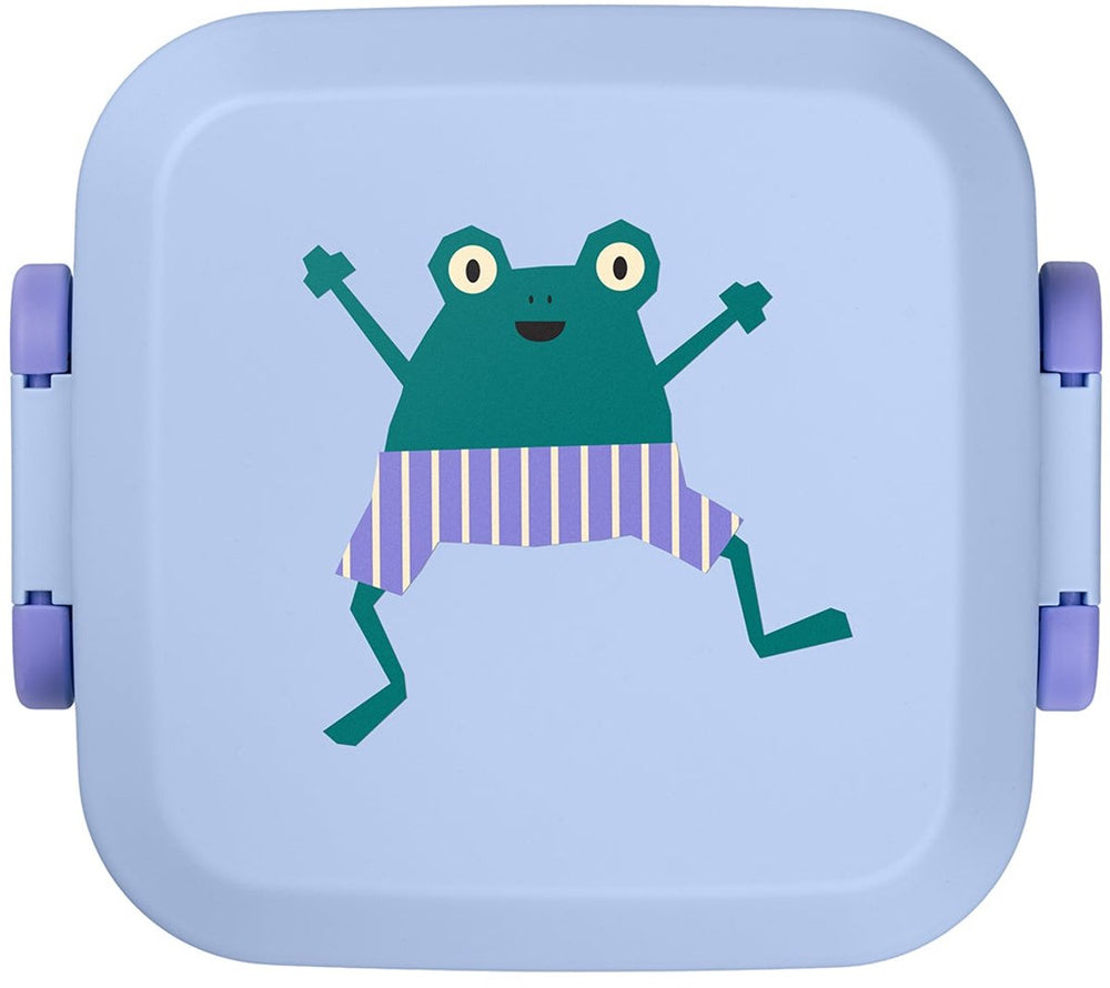 Amuse rikko kids frog bento lunchbox - 550ml + 2x185ml - broodtrommel kinderen met 3 compartimenten - bpa-vrije bentobox - brooddoos met lekvrije snackdoosjes