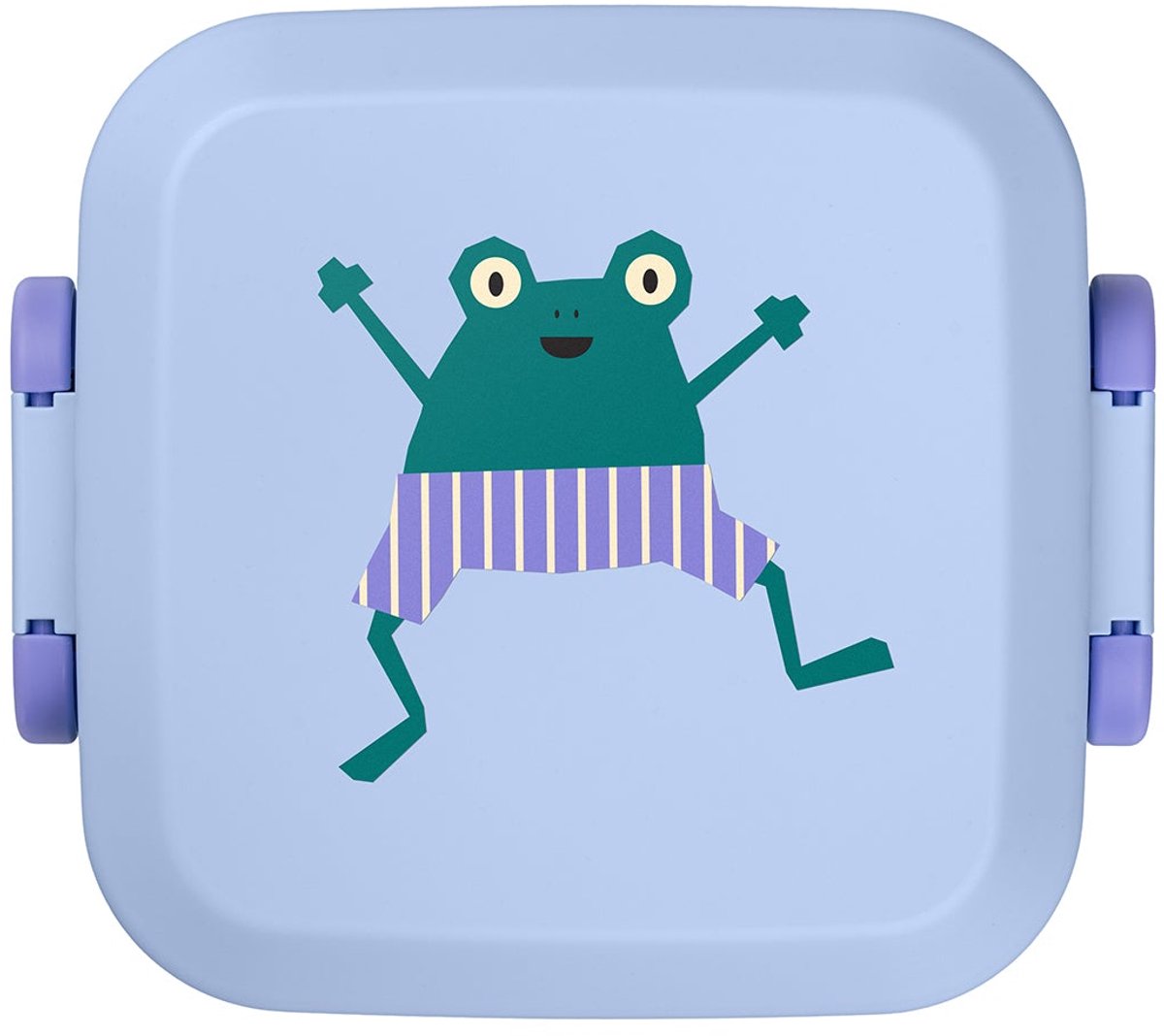 Amuse rikko kids frog bento lunchbox - 550ml + 2x185ml - broodtrommel kinderen met 3 compartimenten - bpa-vrije bentobox - brooddoos met lekvrije snackdoosjes