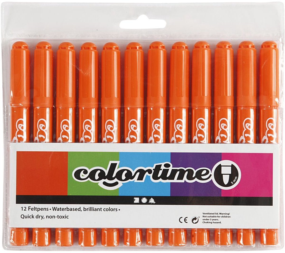 Colortime Orange Jumbo Markers, 12 pc.