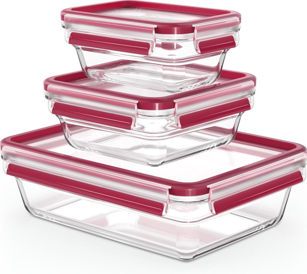 Tefal masterseal glass - vershouddozenset - 3-delig - glas - geschikt voor oven
