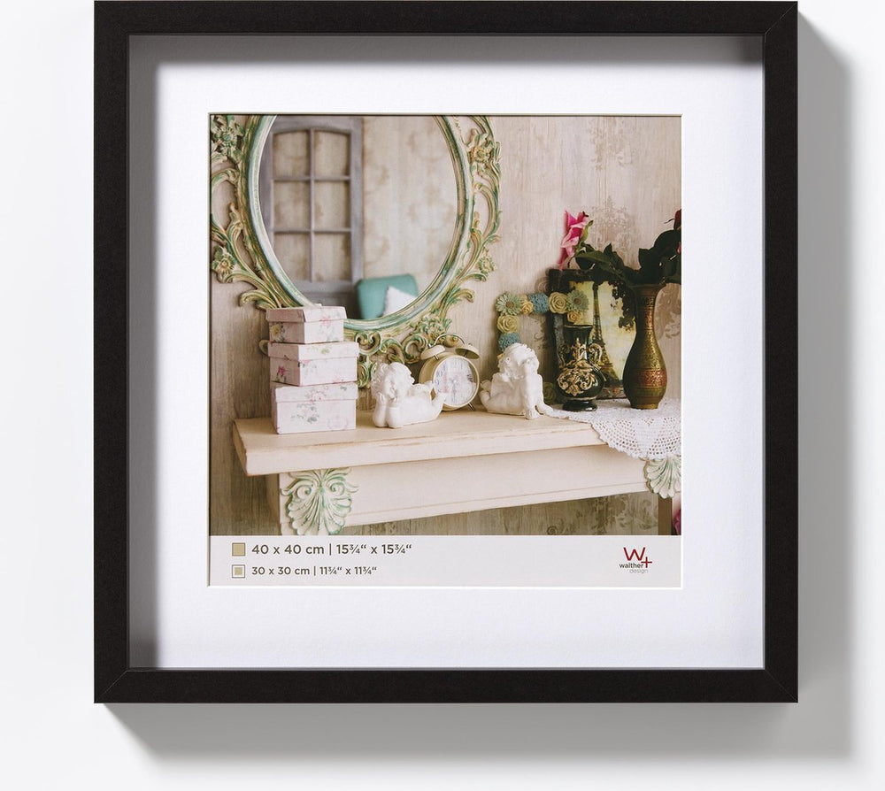 Walther stockholm - 3d mdf houten lijst - fotoformaat 40x40 cm - zwart