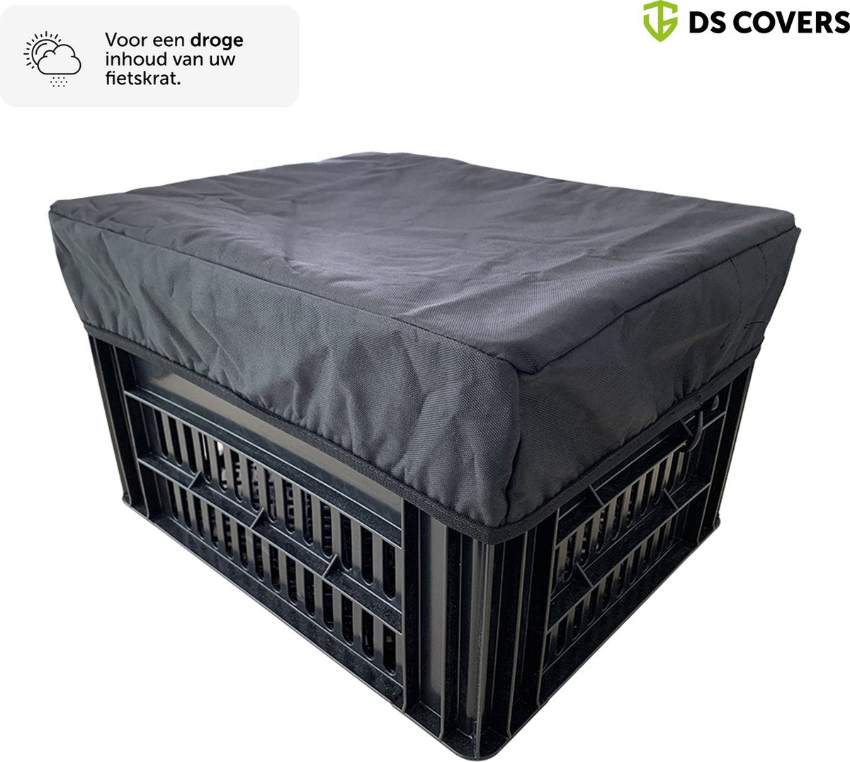 Ds covers bicycle crate cover m (crates up to 35 to 45 cm) - black