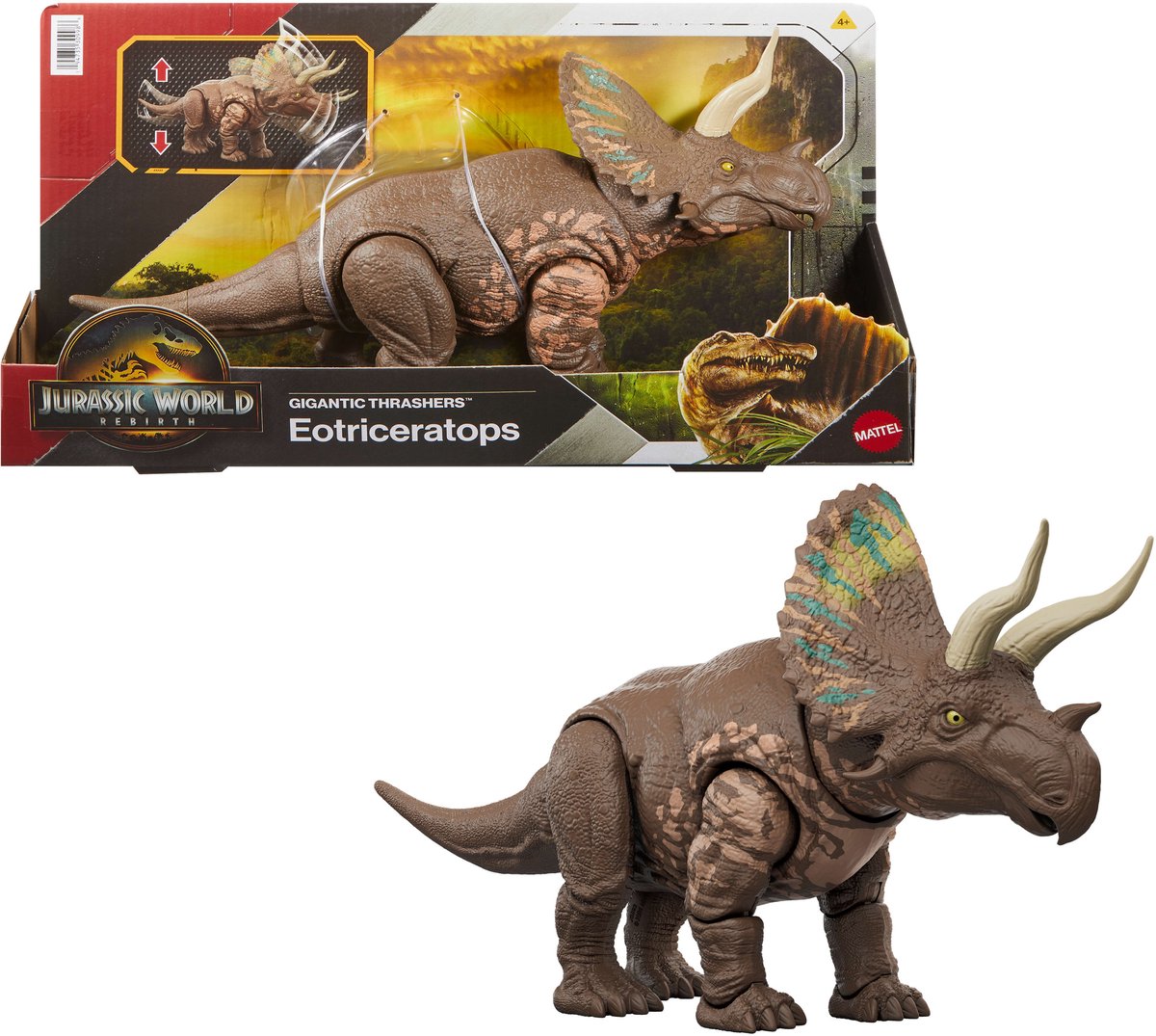 Jurassic world rebirth gigantische verwoesters eotriceratops - staart activeert aanvallen