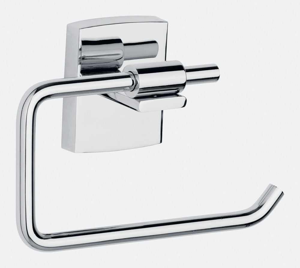 Tesa toiletrolhouder klaam verchroomd badkamer zelfklevend zonder boren – 142x95x47mm