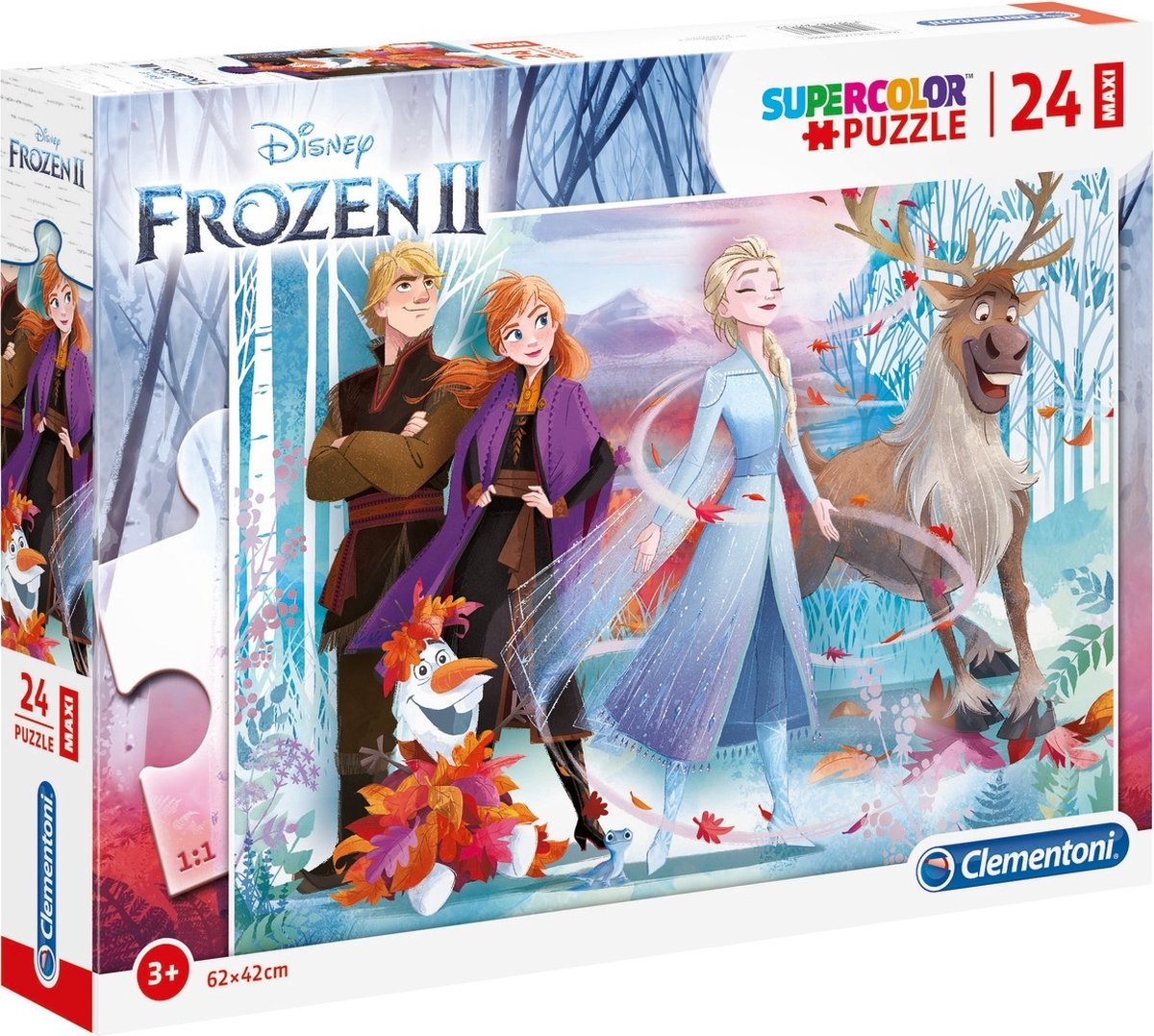 Clementoni legpuzzel super kleur maxi frozen ii, 24st.
