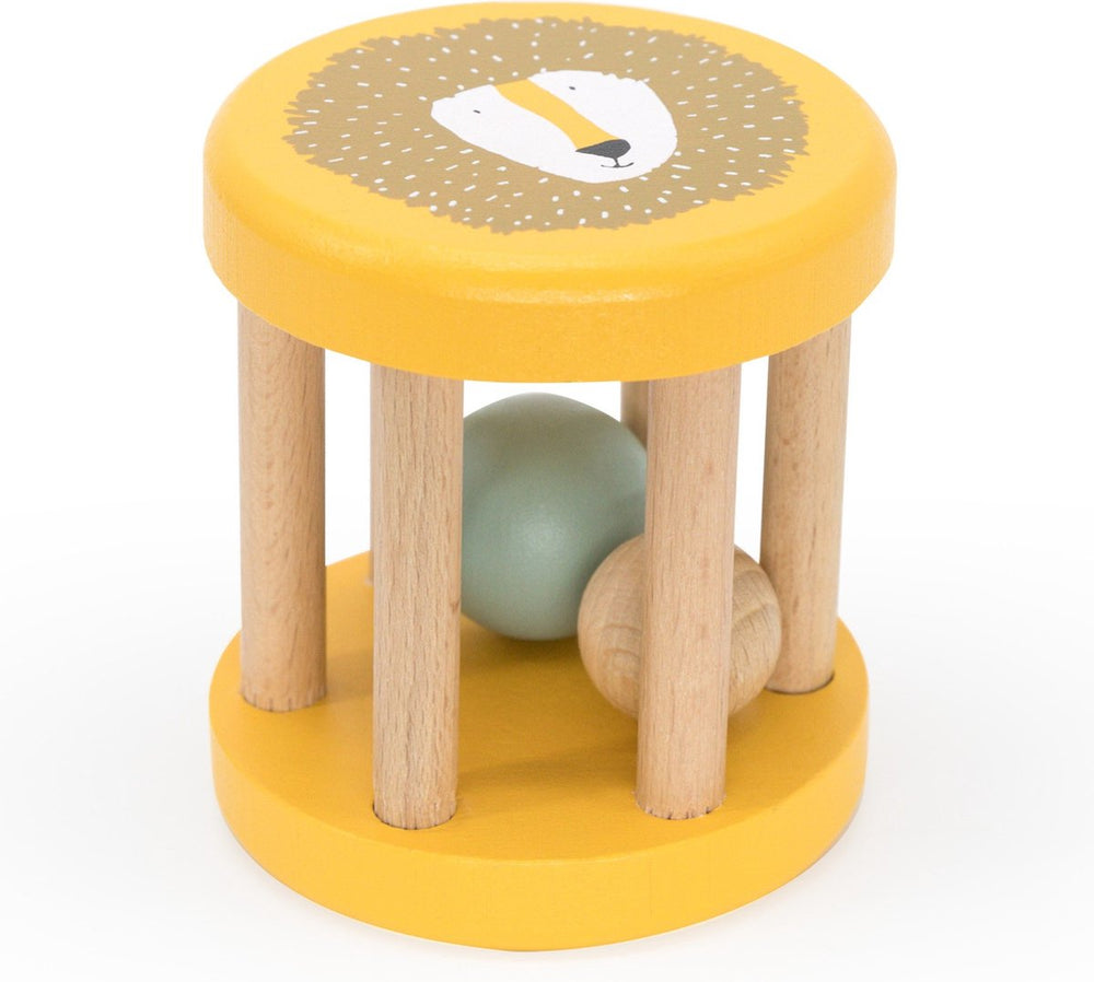 Trixie houten ronde rammelaar - mr. lion- eerste speelgoed baby - kraamcadeau - voor jongens meisjes