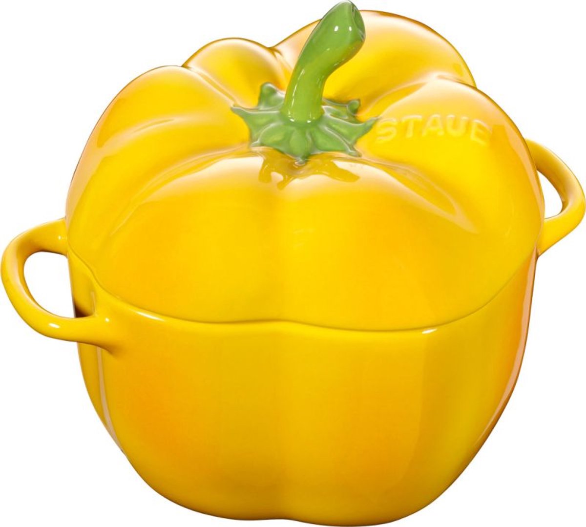 Staub paprika geel schaal aarderwerk met deksel 11 cm