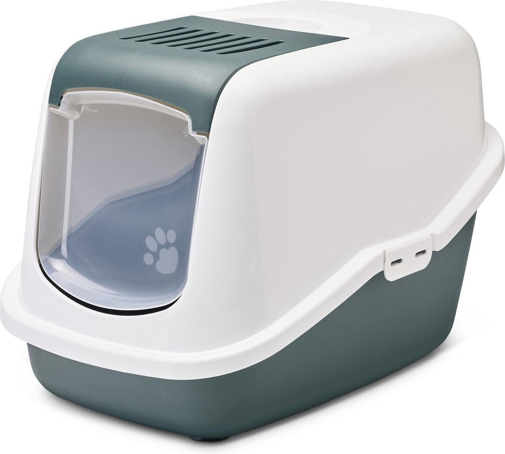 Savic kattentoilet nestor nordic 56x39x38.5 cm - kattenbak - groen wit