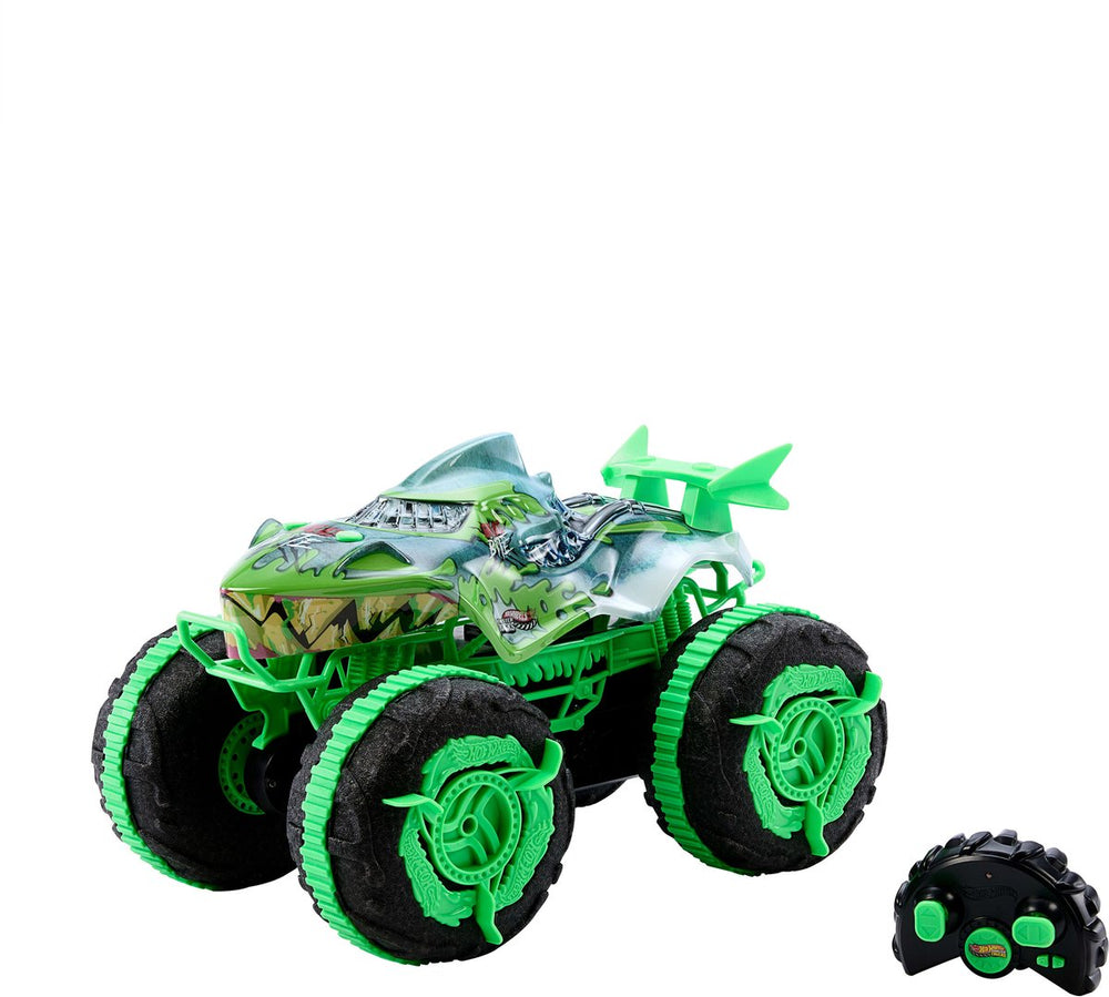 Hot wheels monstertrucks terreinwagen krakende kaken - speelgoedtruck met afstandsbediening - rijdt op land en in water