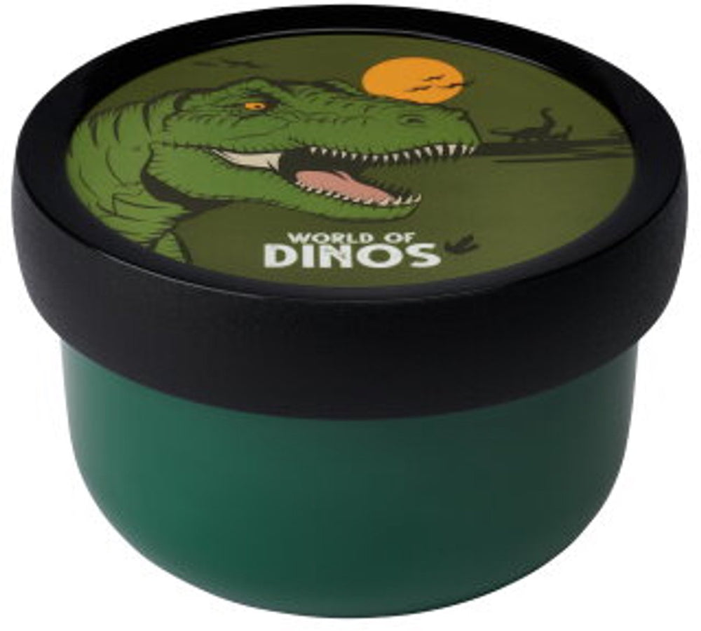 Mepal fruitbox campus - 300 ml - inclusief fruitvorkje - sluit goed af - snackdoosje - dino