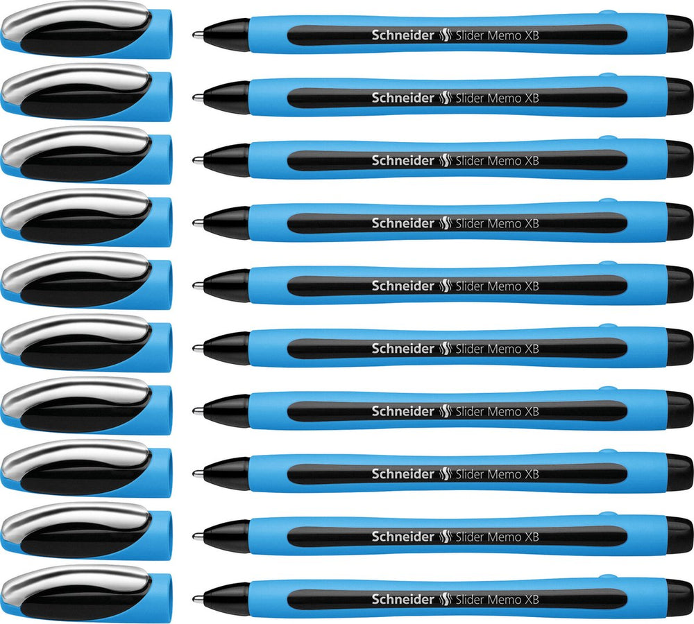 Schneider schrijfwaren schneider balpen - slider memo - xb - 1,4mm - zwart - 10 stuks - s-150201-10