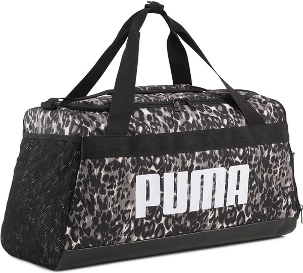 Puma challenger aop small sports bag unisex sporttas - mouse gray-buttercream-leopard aop