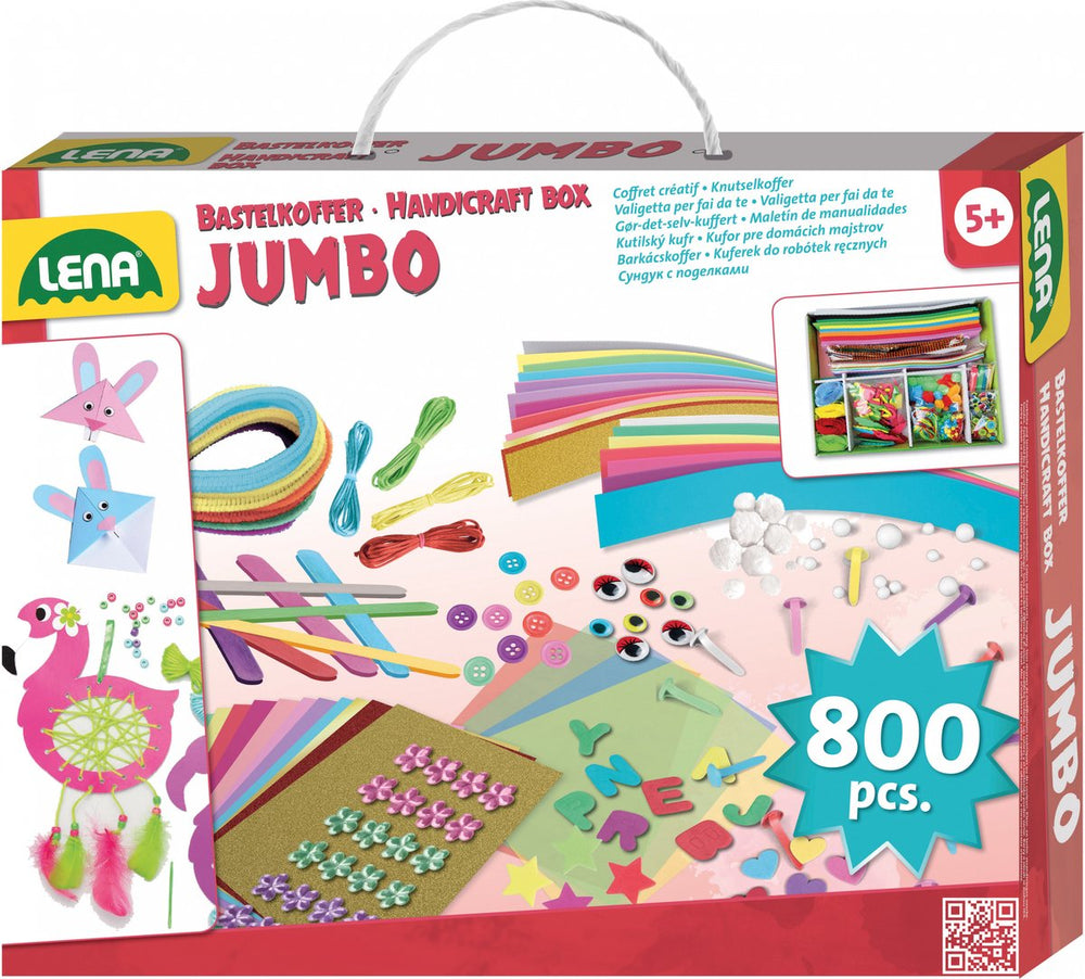 Lena creatief knutselkoffer jumbo roze 800 onderdelen