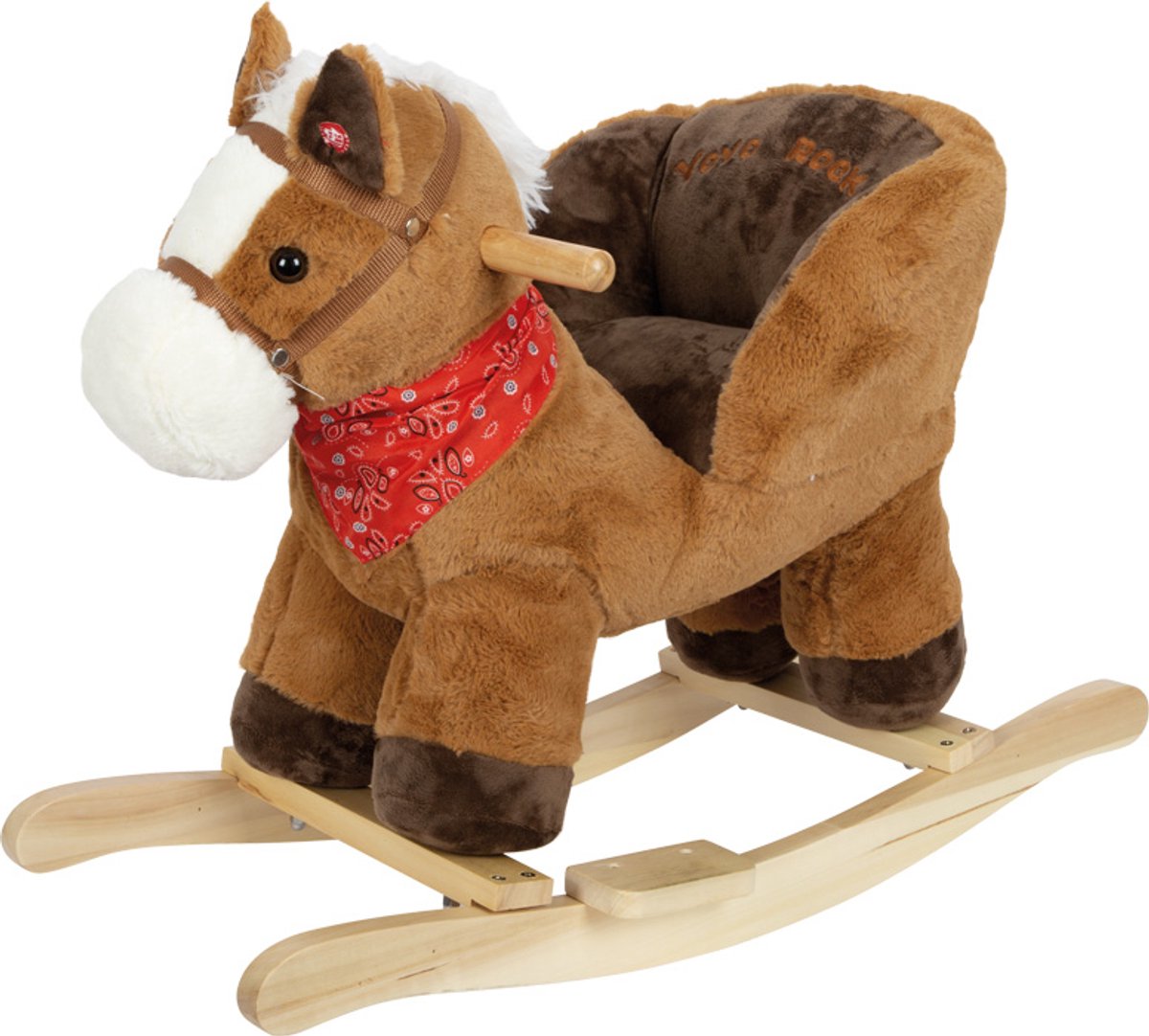 Small foot - wooden rocking horse brown with seat and sound