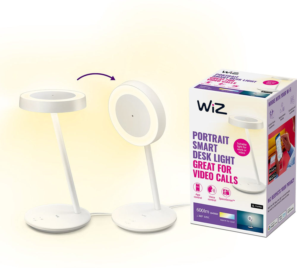 Wiz bureaulamp - warm- tot koelwit licht - slimme led verlichting - geïntegreerde led - wi-fi