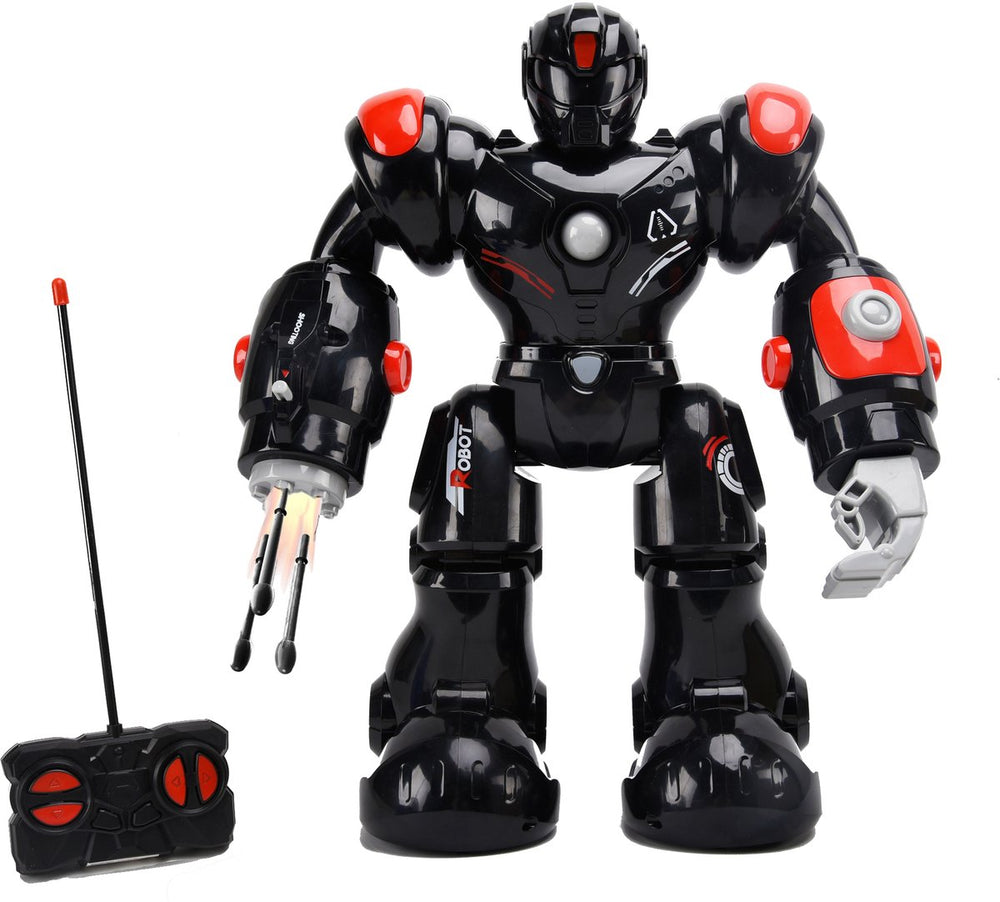 Gear2play robot rc hero bot xl zwart - bestuurbare speelgoedrobot met schietende vuist