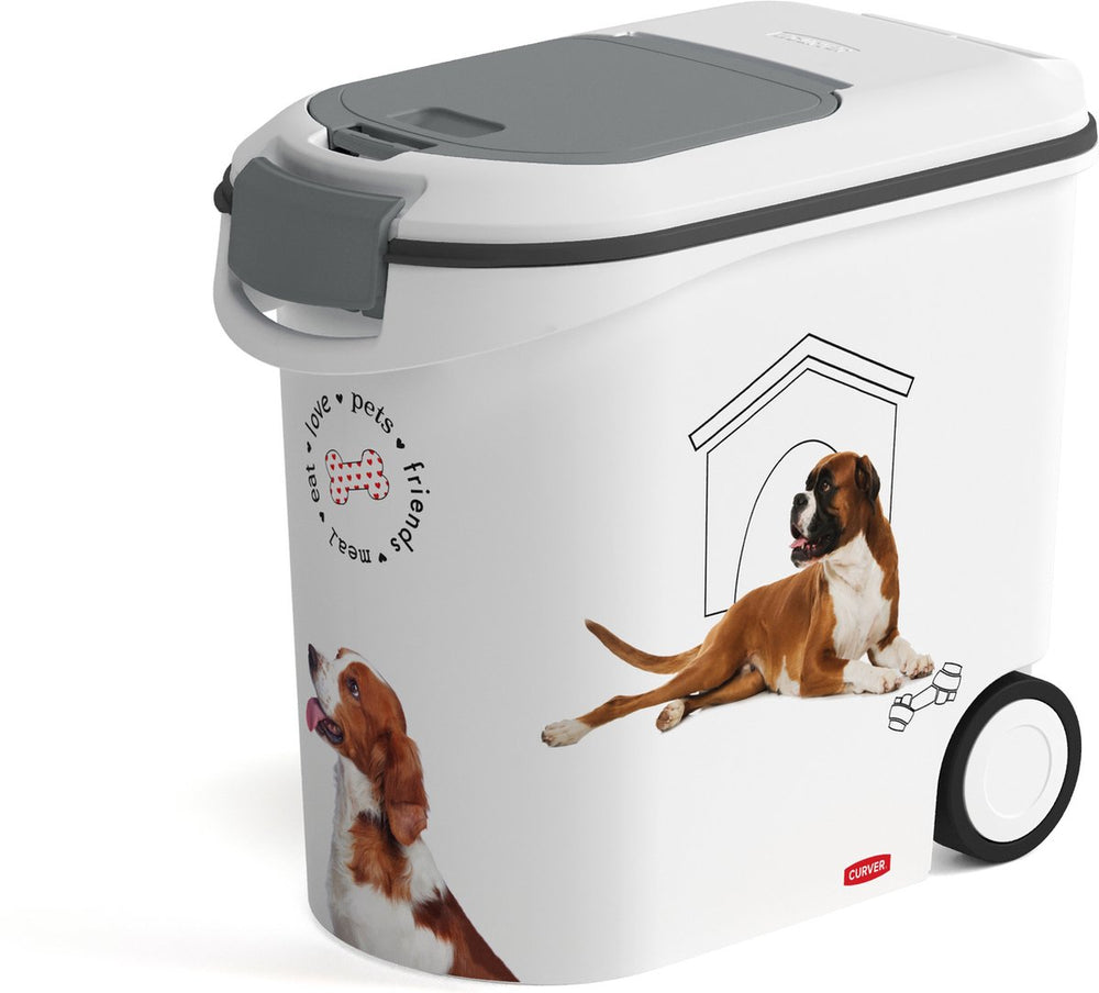 Curver voedselcontainer hond - 35l - 12kg - 28x49x43cm - wit grijs